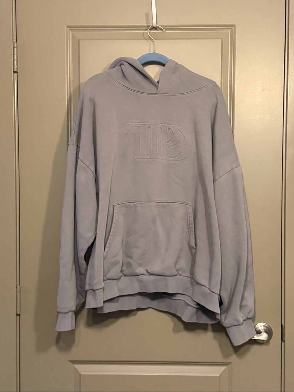 Taylor Swift TTPD Grey Embossed Hoodie